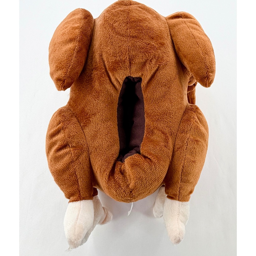Thanksgiving Turkey Plush Slippers Adult M/L Brown Novelty Costume Holiday